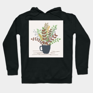 "Coffee Mug and Autumn Branches" Still Life Hoodie